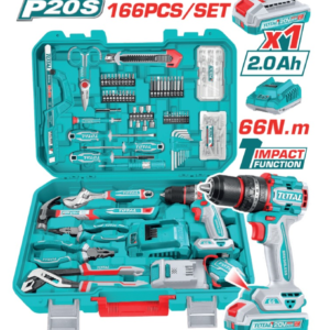 KIT TALADRO 20V + 166 ACCESORIOS